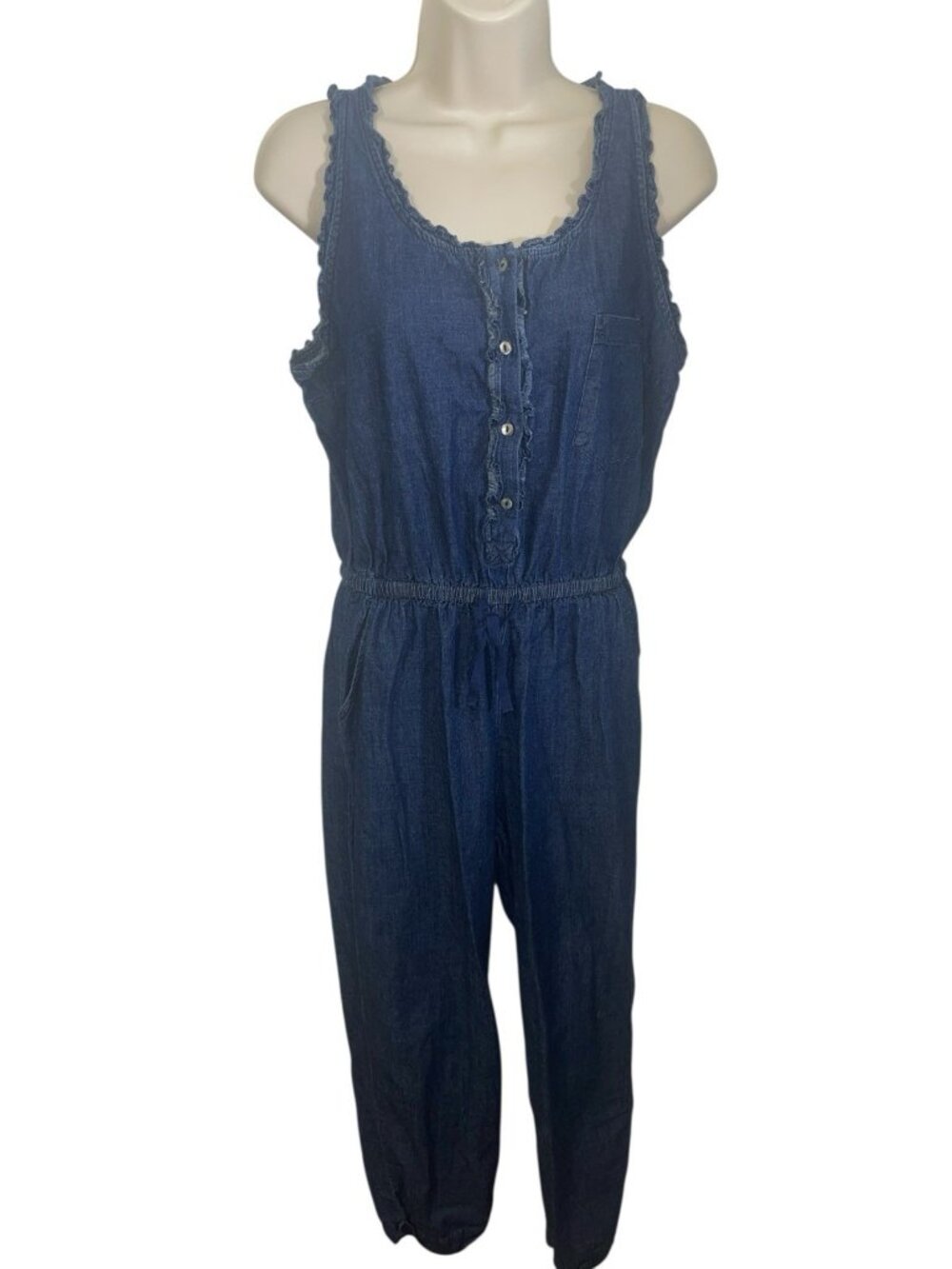 WHITE BIRCH Women's Size Small Denim Cotton Blend Jumpsuit